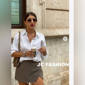 NEW‼️ ZARA HIGH WAISTED SKORT IN TAUPE SIZE XS